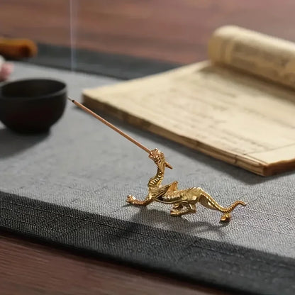 Dragon Crest – Metal Gold Dragon Incense Holder