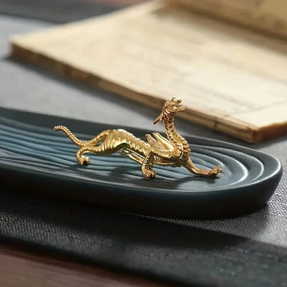 Dragon Crest – Metal Gold Dragon Incense Holder