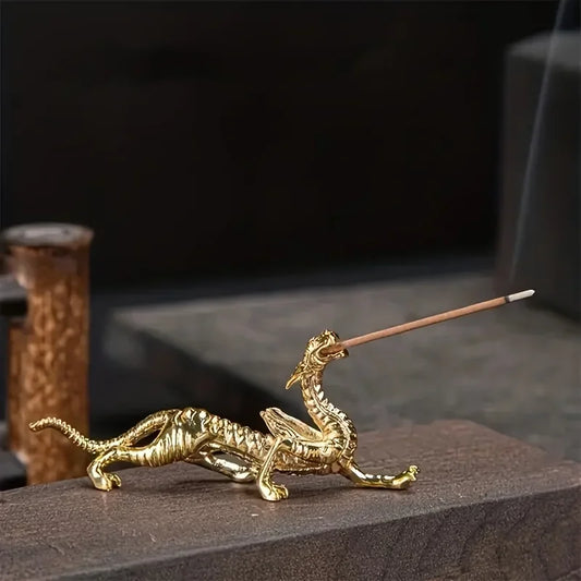 Dragon Crest – Metal Gold Dragon Incense Holder